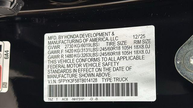 2026 Honda Ridgeline RTL