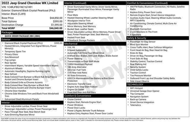 2022 Jeep Grand Cherokee WK Limited 4x4 2022 Jeep Grand Cherokee WK Limited 4x4