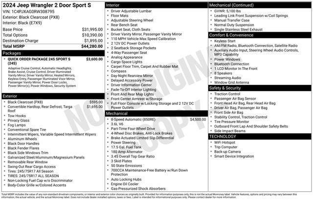 2024 Jeep Wrangler Sport S