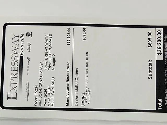 2026 Jeep Compass Latitude Altitude