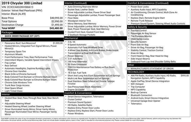 2019 Chrysler 300 Limited AWD