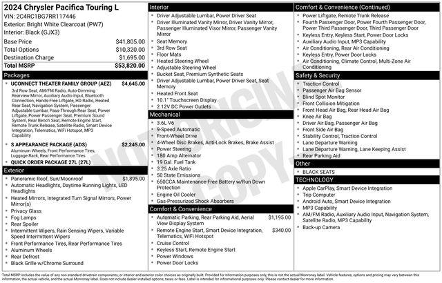 2024 Chrysler Pacifica Touring L 2024 Chrysler Pacifica Touring L