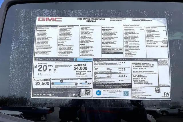 2026 GMC Canyon Elevation, RWD