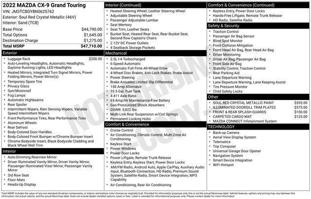 2022 Mazda CX-9 Grand Touring