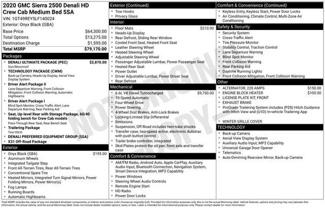 2020 GMC Sierra 2500HD 4WD Crew Cab Standard Bed Denali