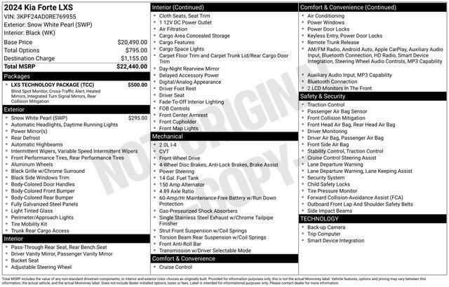 2024 Kia Forte LXS 2024 Kia Forte LXS