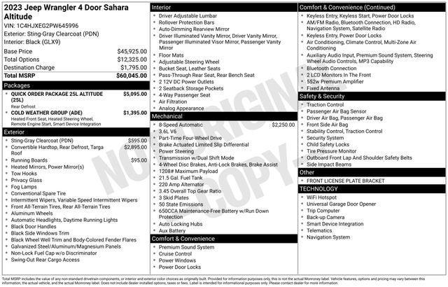 2023 Jeep Wrangler 4-Door Sahara Altitude 4x4
