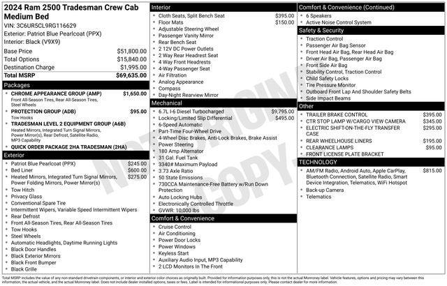 2024 RAM 2500 Tradesman Crew Cab 4x4 64 Box