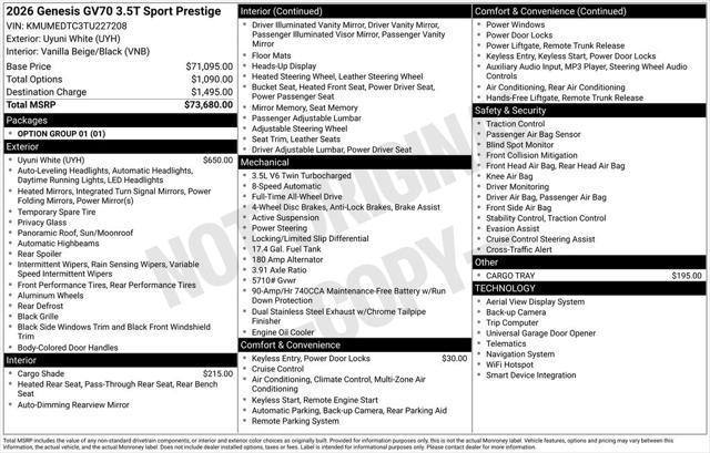 2026 Genesis GV70 3.5T Sport Prestige