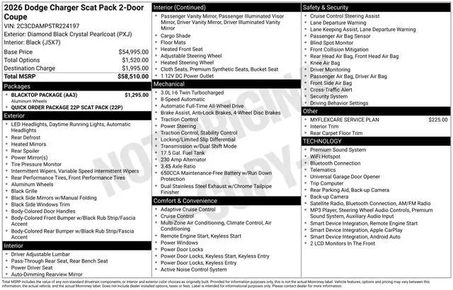 2026 Dodge Charger Scat Pack 2-Door AWD