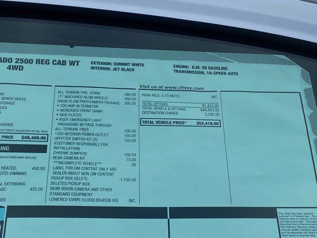 2026 Chevrolet Silverado 2500HD Regular Cab, Long Bed, WT, 4WD