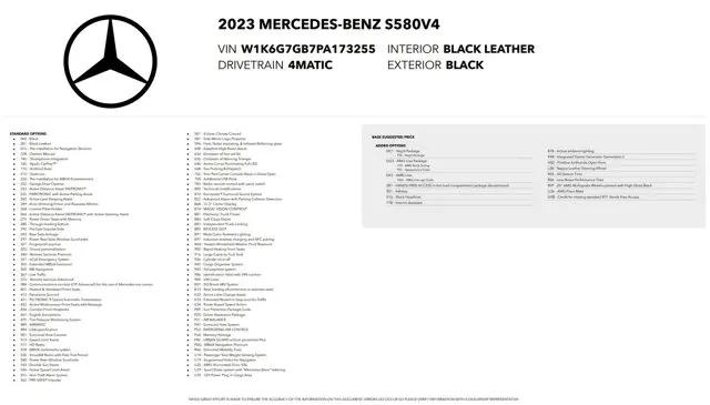 2023 Mercedes-Benz S 580 4MATIC