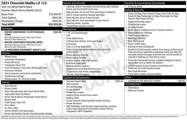 2021 Chevrolet Malibu FWD LS