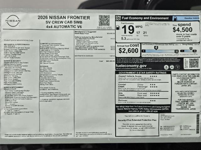 2026 Nissan Frontier Crew Cab SV 4x4