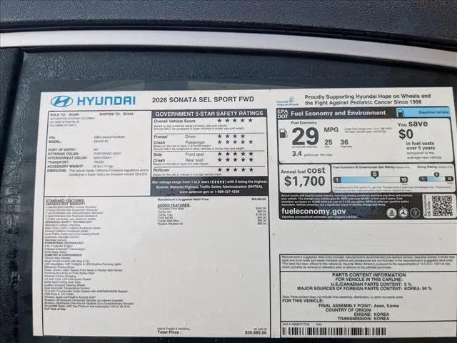 2026 Hyundai Sonata SEL Sport