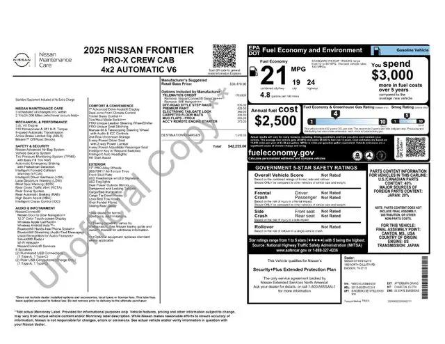 2025 Nissan Frontier Crew Cab PRO-X 4x2