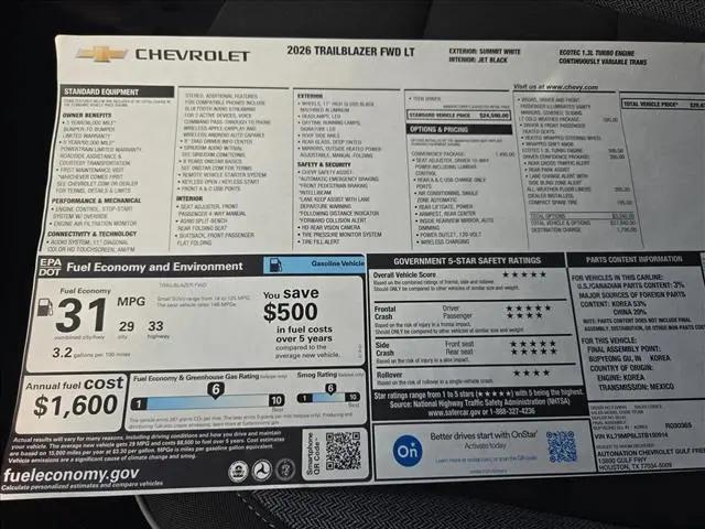 2026 Chevrolet TrailBlazer FWD LT