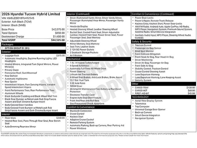 2026 Hyundai Tucson Hybrid Limited