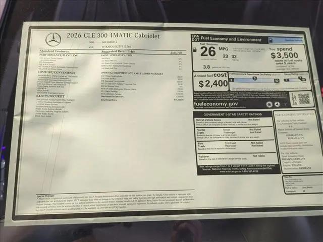 2026 Mercedes-Benz E-CLASS E 300 CLE 300