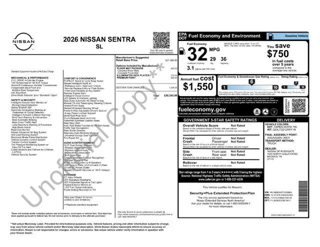 2026 Nissan Sentra SL