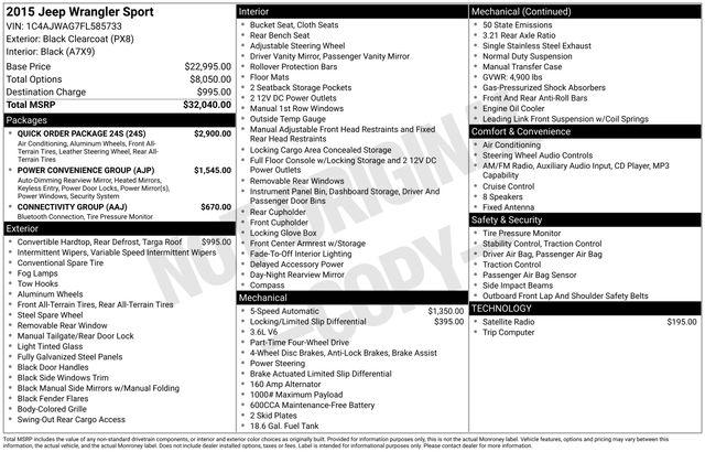 2015 Jeep Wrangler Sport