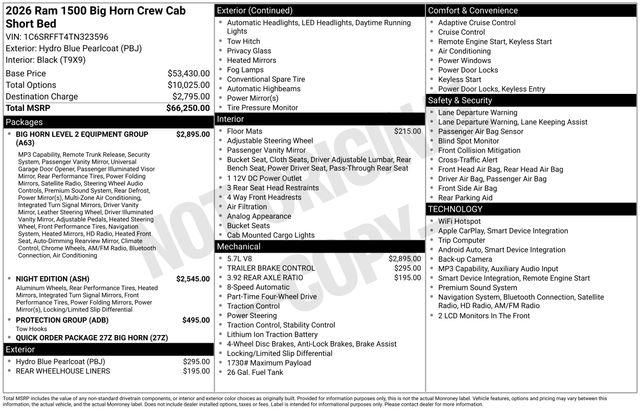 2026 Ram 1500 Big Horn Crew Cab 4x4 57 Box