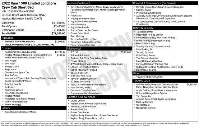 2022 RAM 1500 Limited Longhorn Crew Cab 4x4 57 Box