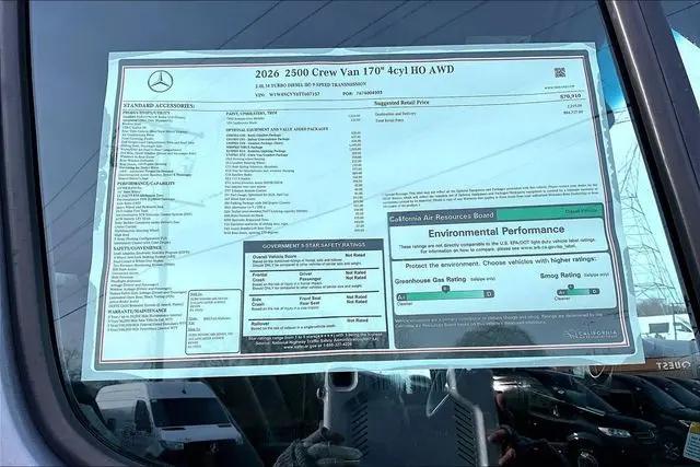 2026 Mercedes-Benz Sprinter 2500 High Roof 4-Cyl Diesel HO