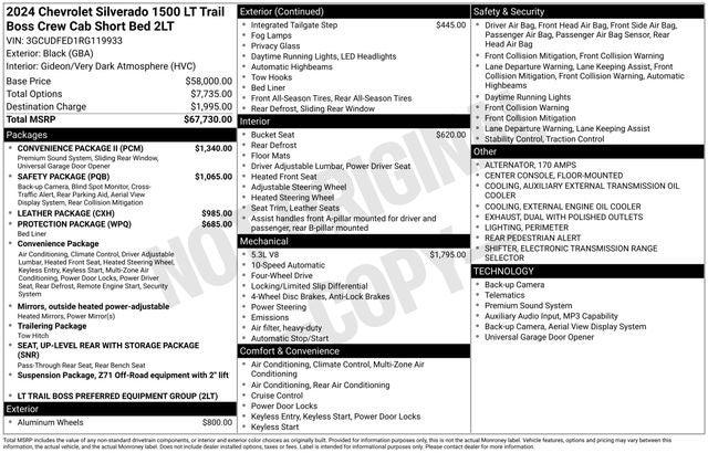 2024 Chevrolet Silverado 1500 4WD Crew Cab Short Bed LT Trail Boss