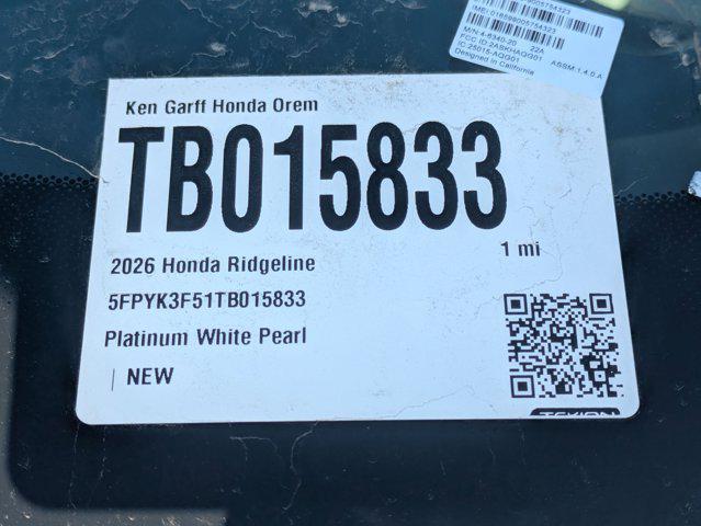 2026 Honda Ridgeline RTL