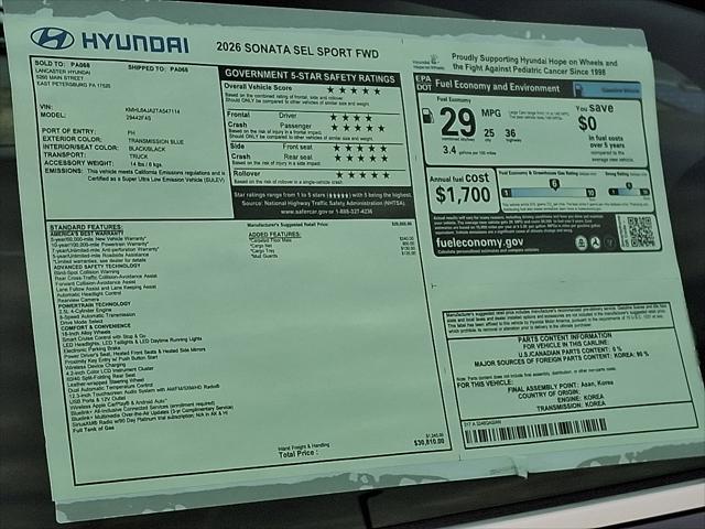 2026 Hyundai Sonata SEL Sport