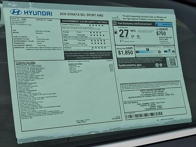 2026 Hyundai Sonata SEL Sport