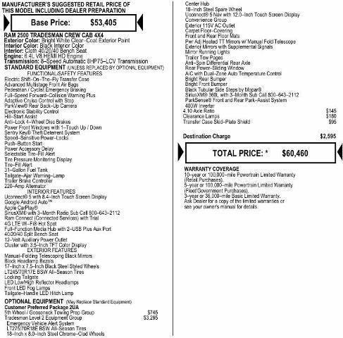 2026 RAM Ram 2500 RAM 2500 TRADESMAN CREW CAB 4X4 64 BOX