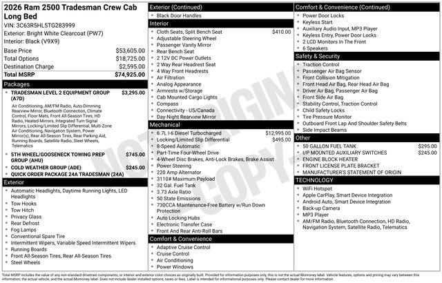 2026 Ram 2500 Tradesman Crew Cab 4x4 8 Box