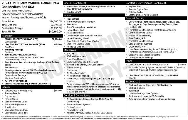 2024 GMC Sierra 2500HD 4WD Crew Cab Standard Bed Denali