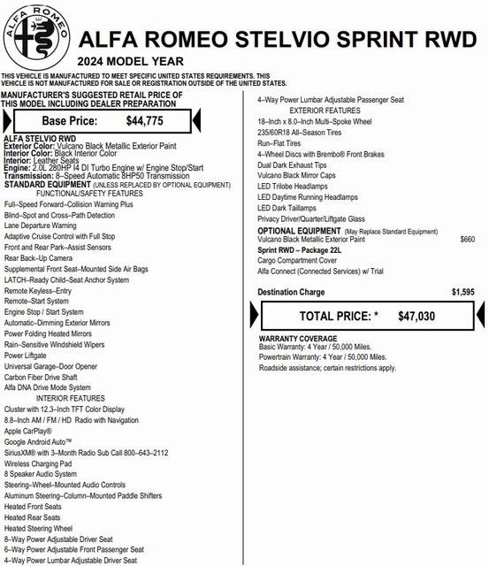 2024 Alfa Romeo Stelvio Sprint RWD