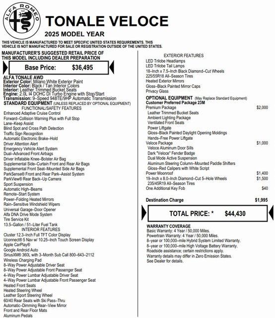 2025 Alfa Romeo Tonale AWD