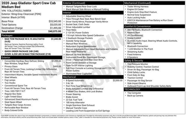 2020 Jeep Gladiator Sport 4X4