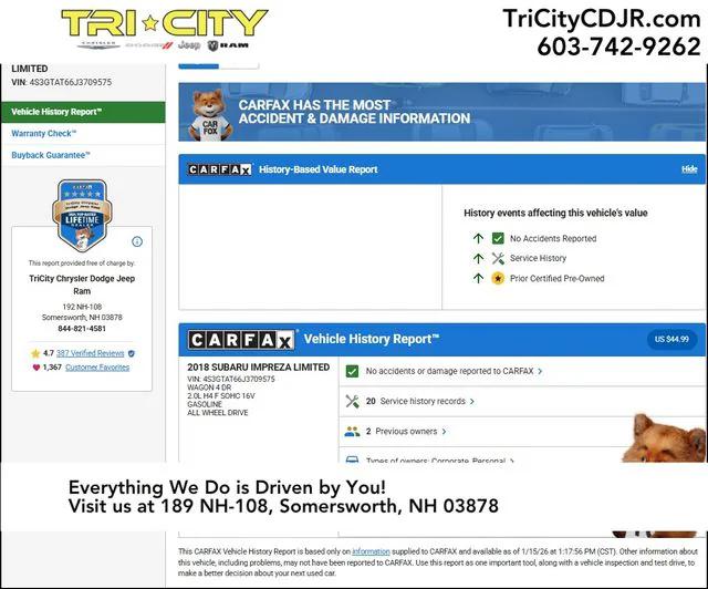 2018 Subaru Impreza 2.0i Limited