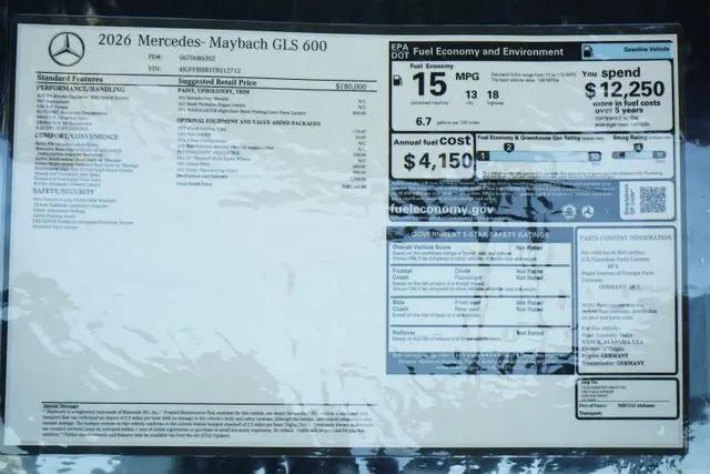 2026 Mercedes-Benz Maybach GLS 600 Maybach GLS 600