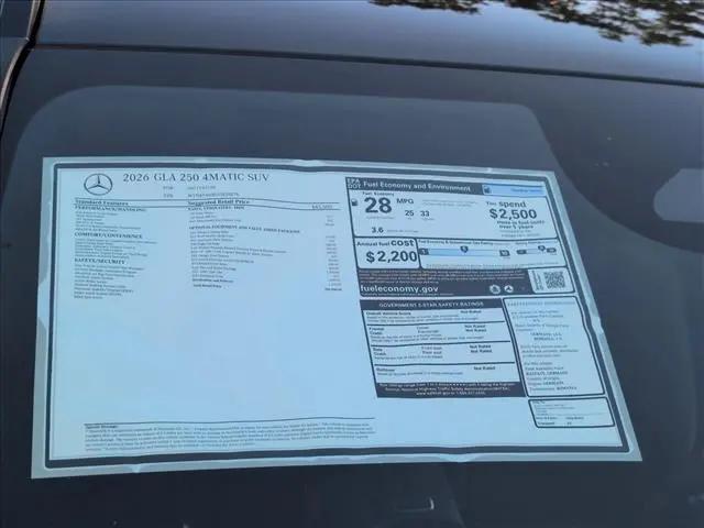 2026 Mercedes-Benz GLA-CLASS 4MATIC