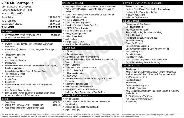 2026 Kia Sportage EX for sale in Boardman, OH