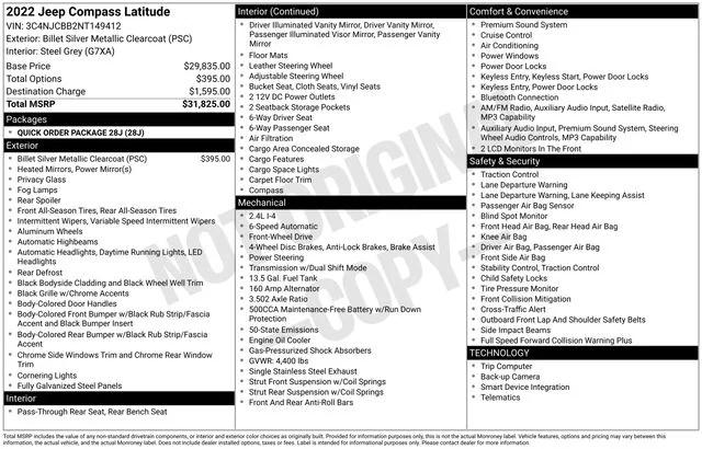 2022 Jeep Compass Latitude FWD