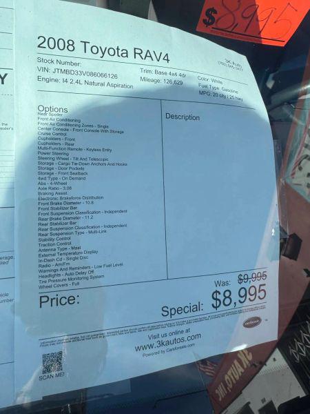 2008 Toyota RAV4 Base