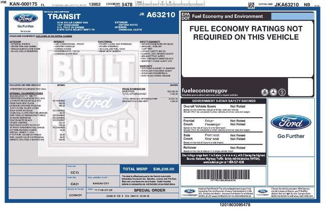 2018 Ford Transit 130 WB Low Roof Cargo