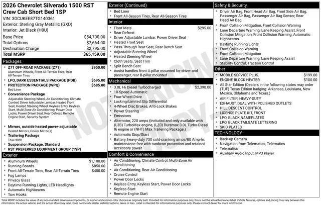 2026 Chevrolet Silverado 1500 4WD Crew Cab Short Bed RST