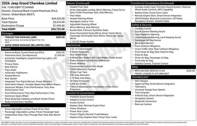 2026 Jeep Grand Cherokee Limited 4x2