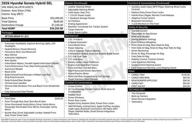 2026 Hyundai Sonata Hybrid SEL for sale in Willow Grove, PA