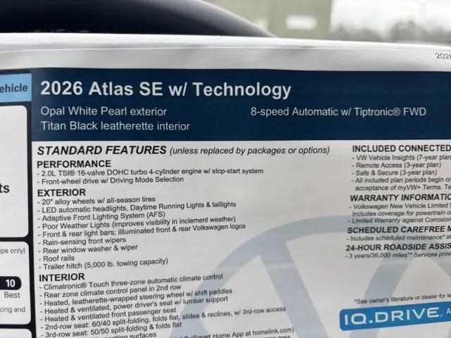 2026 Volkswagen Atlas SE with Technology