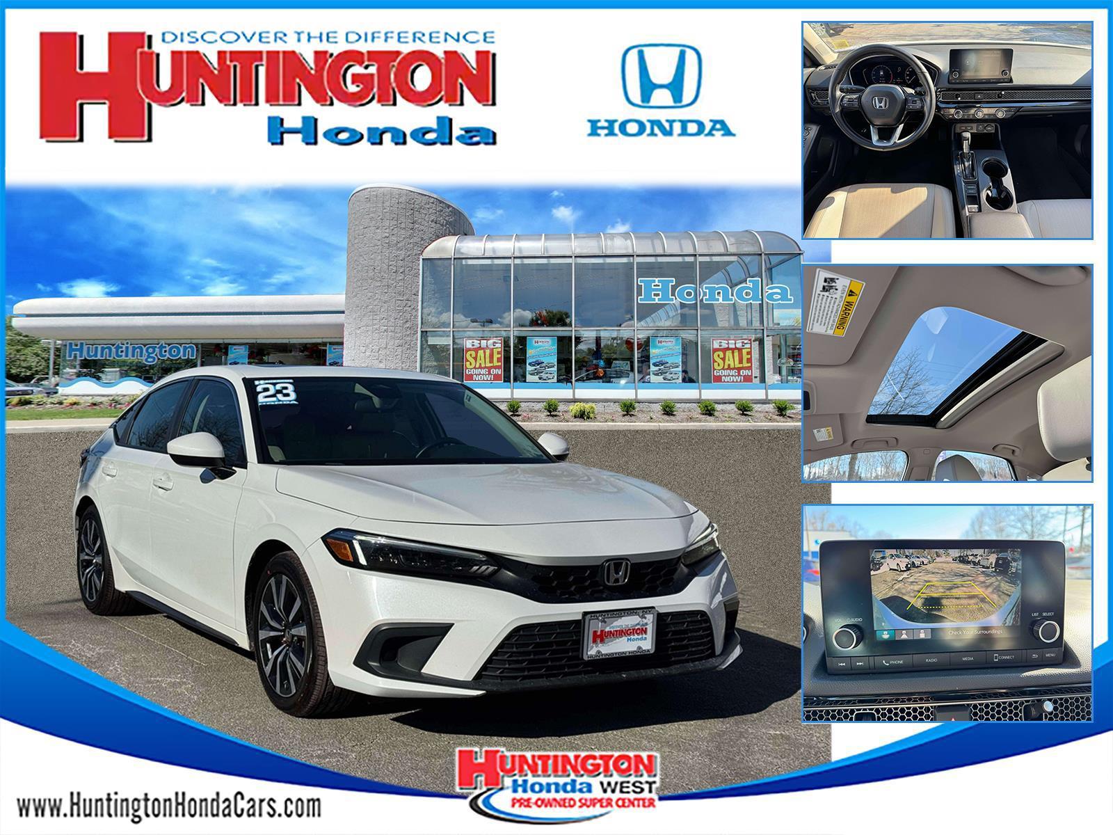 Platinum White Pearl 2023 Honda Civic Hatchback EX-L FWD Hatchback Front-Wheel Drive Automatic